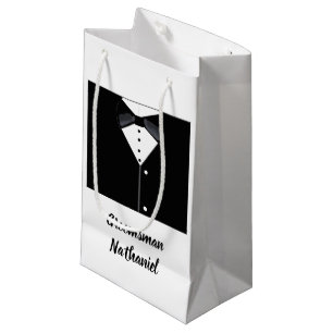 Groomsmen - Speciaal uitgeruste zwarte Tuxedo Smal Klein Cadeauzakje