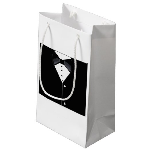 Groomsmen - Speciaal uitgeruste zwarte Tuxedo Smal Klein Cadeauzakje (Achterkant Gekanteld)