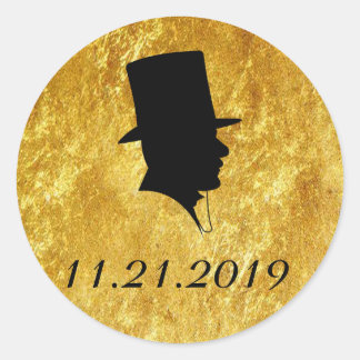 Groomsmen Uitnodiging Gouden Zeehonden Ronde Sticker