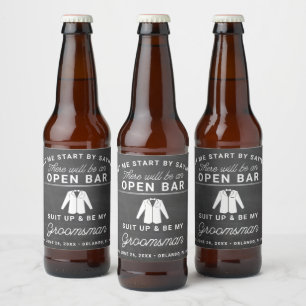 Groomsmen Voorstel bier Etiket