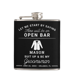 Groomsmen-voorstel Flask - Funny Suit Up Heupfles