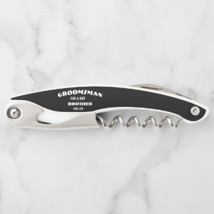 Groomsmen Voorstel Glas, bruidegom voor een dag Kurkentrekker