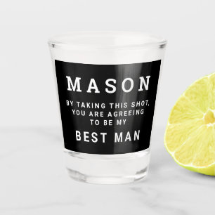 Groomsmen-voorstel Shot Glass Funny Glas