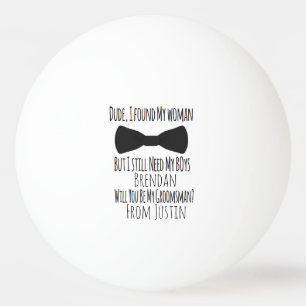 Groomsmen Wedding Bow Stropdas Beer Pong Pingpongballen