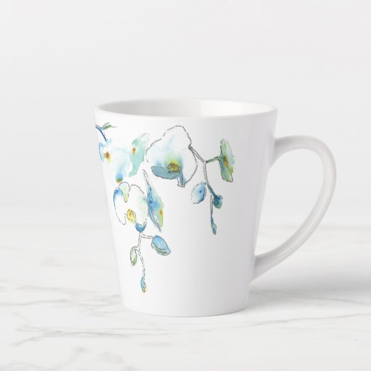 Groomsoman Gift Blue Waterverf Orchid Mok (Rechts)