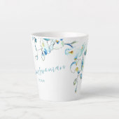 Groomsoman Gift Blue Waterverf Orchid Mok (Voorkant)