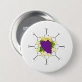 Groot, 3-inch ronde Button, wit Button 7,6 Cm (Voorkant /achterkant)