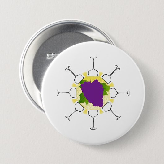 Groot, 3-inch ronde Button, wit Button 7,6 Cm (Voorkant /achterkant)