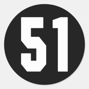 Groot 51 Jersey nummer 51 uniform grootste fan Fav Ronde Sticker