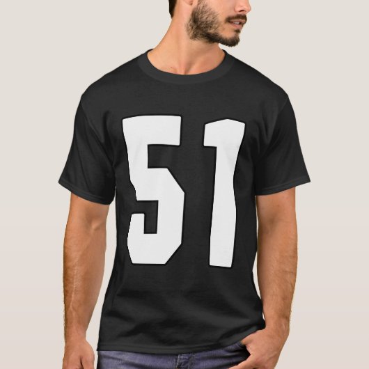 Groot 51 Jersey nummer 51 uniform grootste fan Fav T-shirt (Voorkant)