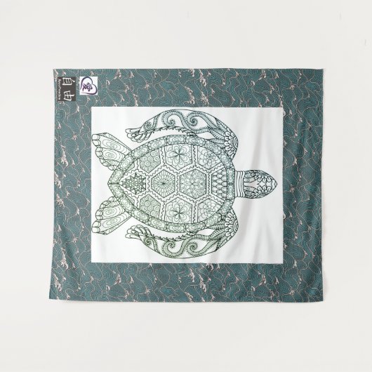 GROOT (68 X 80 INCH) SCHILDPADTAPIJT WANDKLEED (Voorkant (horizontaal))