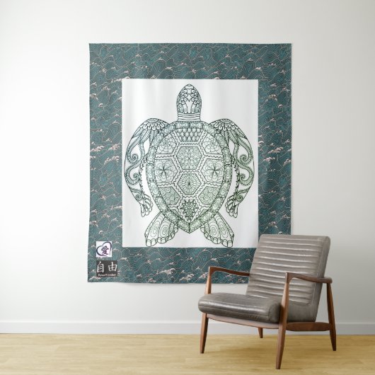 GROOT (68 X 80 INCH) SCHILDPADTAPIJT WANDKLEED (In situ)
