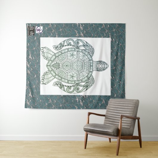 GROOT (68 X 80 INCH) SCHILDPADTAPIJT WANDKLEED (In Situ (horizontaal))