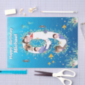Groot 9e foto onder het Zee Birthday Foto Collage Tissuepapier (Craft)