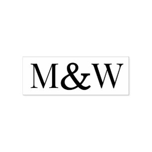 Groot Ampersand Koppel Trouw 2 Initiaal Monogram Zelfinktende Stempel