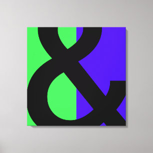 Groot ampersandsymbool canvas afdruk