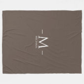 Groot balkon monogram elegant modern bruin fleece deken (Voorkant (Horizontaal))