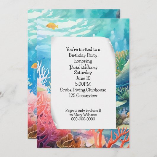 Groot Barrier Reef Verjaardagsfeest Kaart (Voorkant / Achterkant)