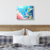 Groot Barrièrerif Aquarel Canvas Afdruk (Insitu (Slaapkamer))