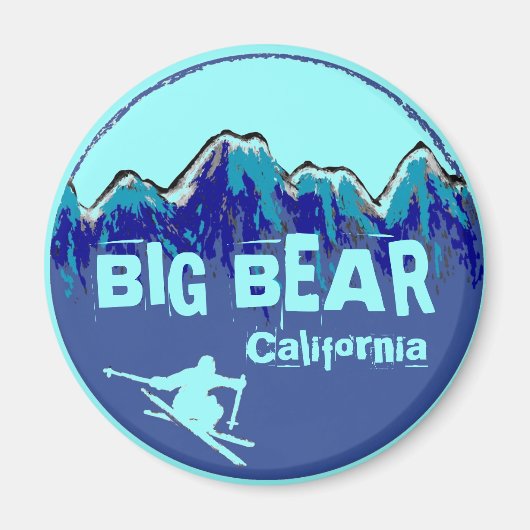 Groot Beer Californië blauwgroen blauw skimagneet Magneet (Voorkant)