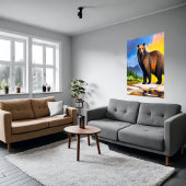 Groot beer in het bos | AI Art Poster