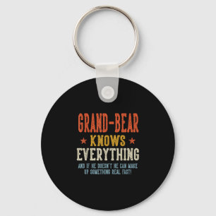 Groot-beer weet alles vaderdag retro sleutelhanger