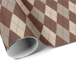 Groot Beige en Bruin Argyle Inpakpapier