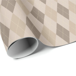 Groot Beige Tones Argyle Inpakpapier