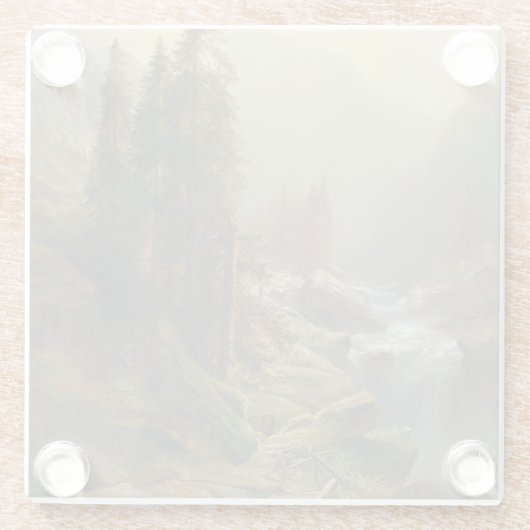 Groot berglandschap - Albert Zimmermann Glazen Onderzetter (Achterkant)