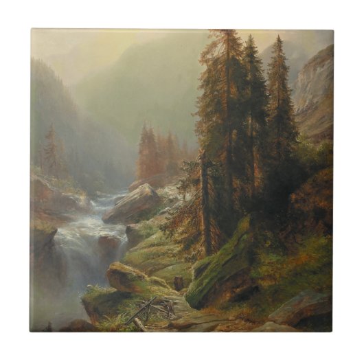 Groot berglandschap - Albert Zimmermann Tegeltje (Voorkant)
