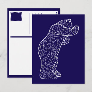 groot blauw beer briefkaart