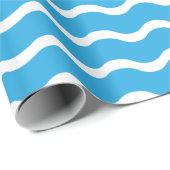 Groot blauw golfpatroon inpakpapier (Rol Hoek)