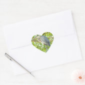 Groot blauw Heron vogel Hart Sticker (Envelop)