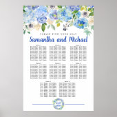 Groot blauw Hydrangea 8-tabel Poster (Voorkant)