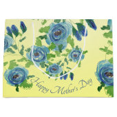 Groot blauw Roos printtas Cadeauzakje (Voorkant)