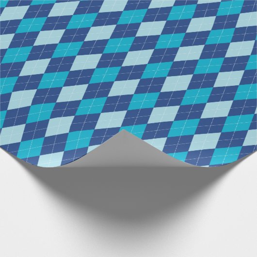 Groot blauw stijlpapier cadeaupapier (Hoek)