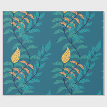 Groot blauwachtig botanisch patroon