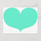 Groot Blauwgroen hart Briefkaart (Voorkant)