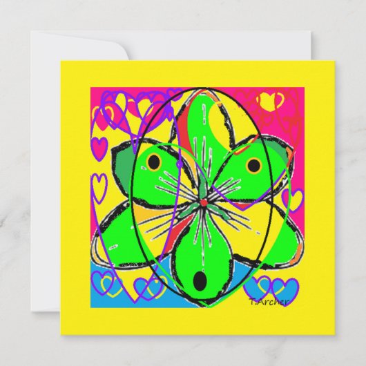 Groot bloem ondertekende origineel kunstontwerp ze (Voorkant)