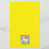 Groot bloem ondertekende origineel kunstontwerp ze briefpapier (Achterkant)