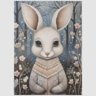 Groot Bos Konijn & Bloemen Decoupage Tissuepapier