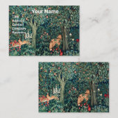 GROOT, BOSDIEREN, HAREN, Fox, groene bloemen Visitekaartje (Voorkant / Achterkant)