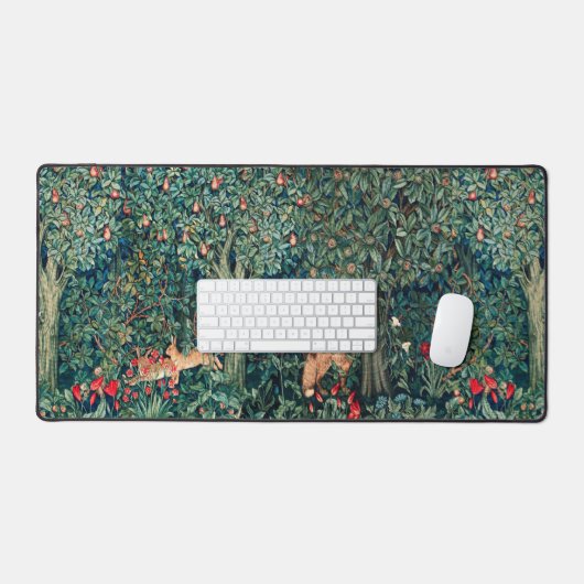 GROOT, BOSDIEREN, hazen, vossen, groene bloemen Bureaumat (Keyboard & Muis)