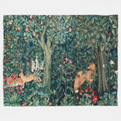 GROOT, BOSDIEREN, hazen, vossen, groene bloemen Fleece Deken (Voorkant (Horizontaal))