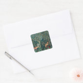 GROOT, BOSDIEREN, hazen, vossen, groene bloemen Vierkante Sticker (Envelop)