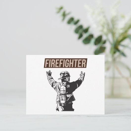 Groot brandweerplein briefkaart (Staand voorkant)