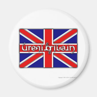 'Groot-Brittannië' ambigram op een Britse vlag Magneet