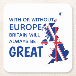 GROOT-BRITTANNIË BREXT EUROPA VIERKANTE KARTONNEN ONDERZETTER