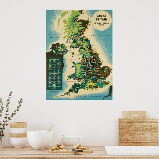 Groot-Brittannië ~ Brits reisposter. Poster (Keuken)