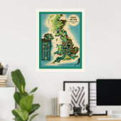 Groot-Brittannië ~  Brits reizen Poster (Thuiskantoor)